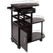 Pemberly Row Transitional Solid Wood Entertainment Bar Cart in Espresso