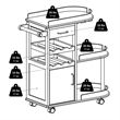 Pemberly Row Transitional Solid Wood Entertainment Bar Cart in Espresso