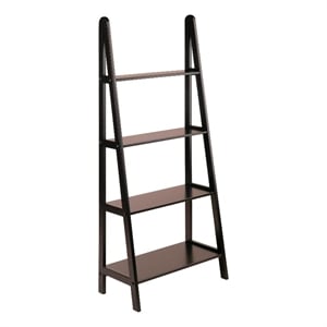 Pemberly Row 4-Tier A Frame Solid Wood Book Shelving Unit in Espresso