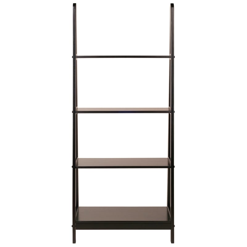 Pemberly Row 4-Tier A Frame Solid Wood Book Shelving Unit in Espresso
