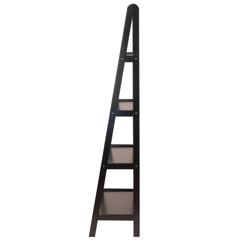 Pemberly Row 4-Tier A Frame Solid Wood Book Shelving Unit in Espresso