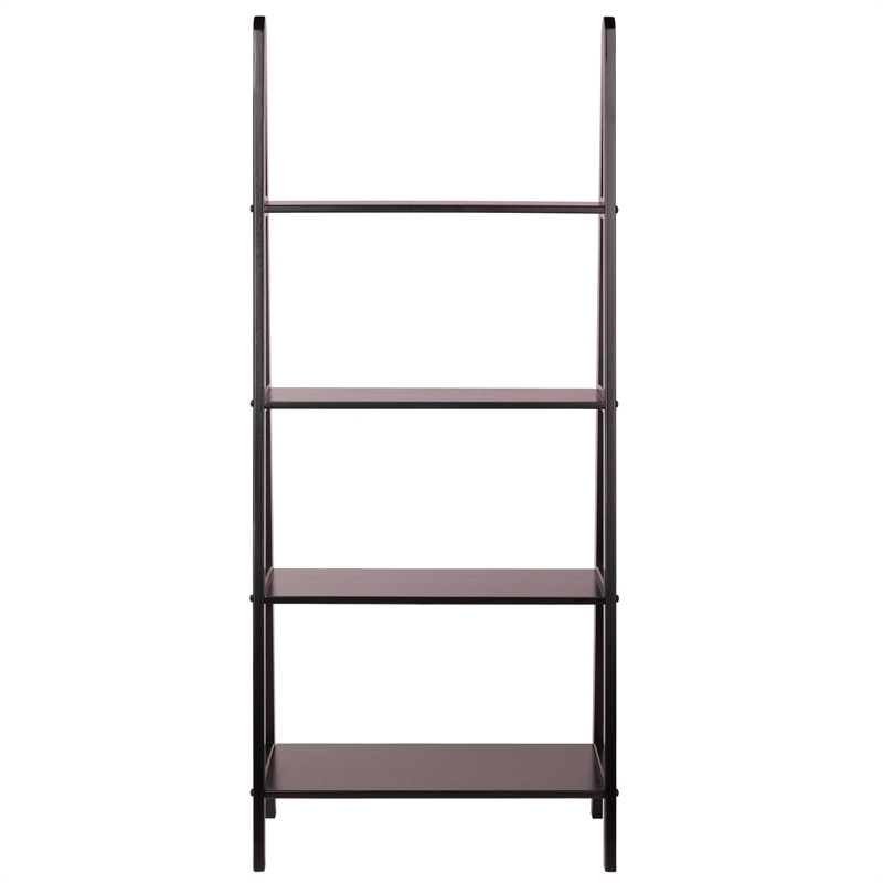 Pemberly Row 4-Tier A Frame Solid Wood Book Shelving Unit in Espresso