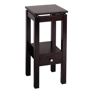 Pemberly Row Transitional Solid Wood End Table in Rich Espresso