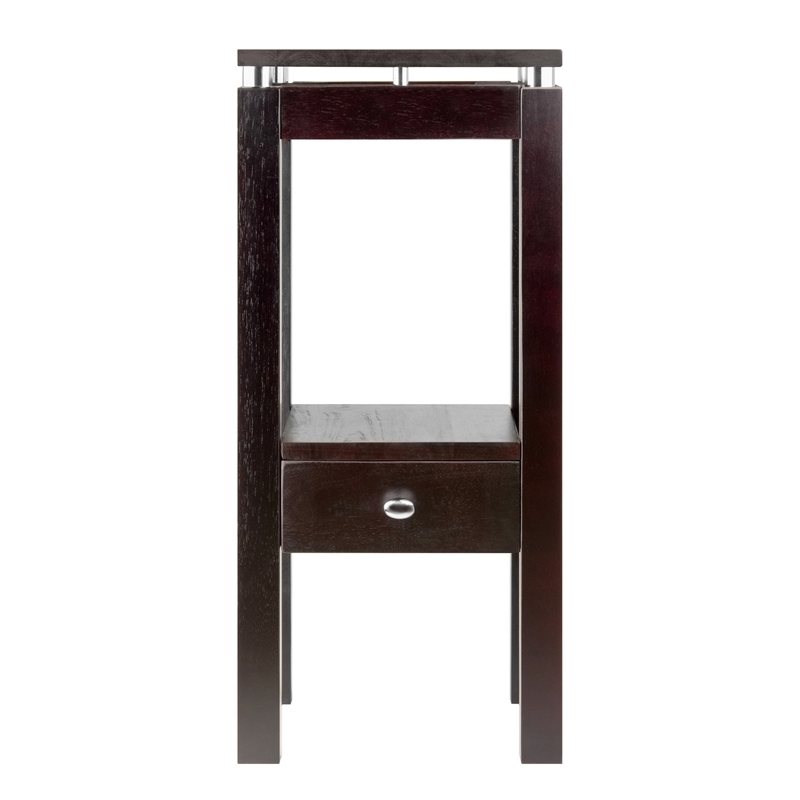 Pemberly Row Transitional Solid Wood End Table in Rich Espresso