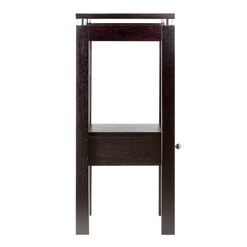 Pemberly Row Transitional Solid Wood End Table in Rich Espresso