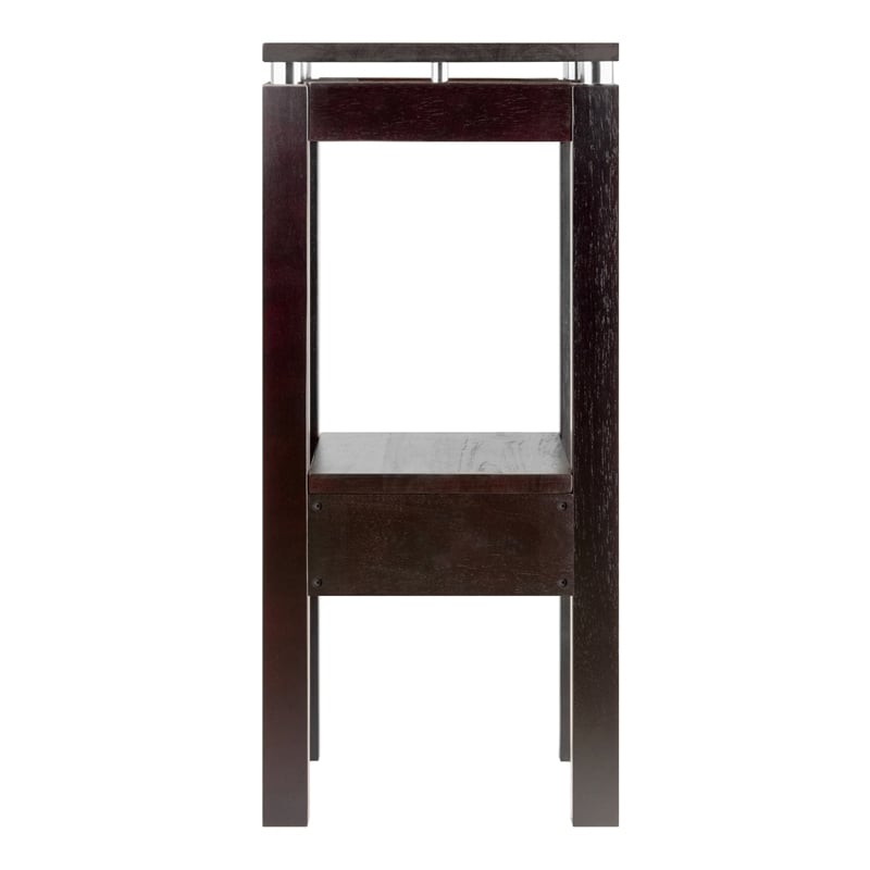 Pemberly Row Transitional Solid Wood End Table in Rich Espresso