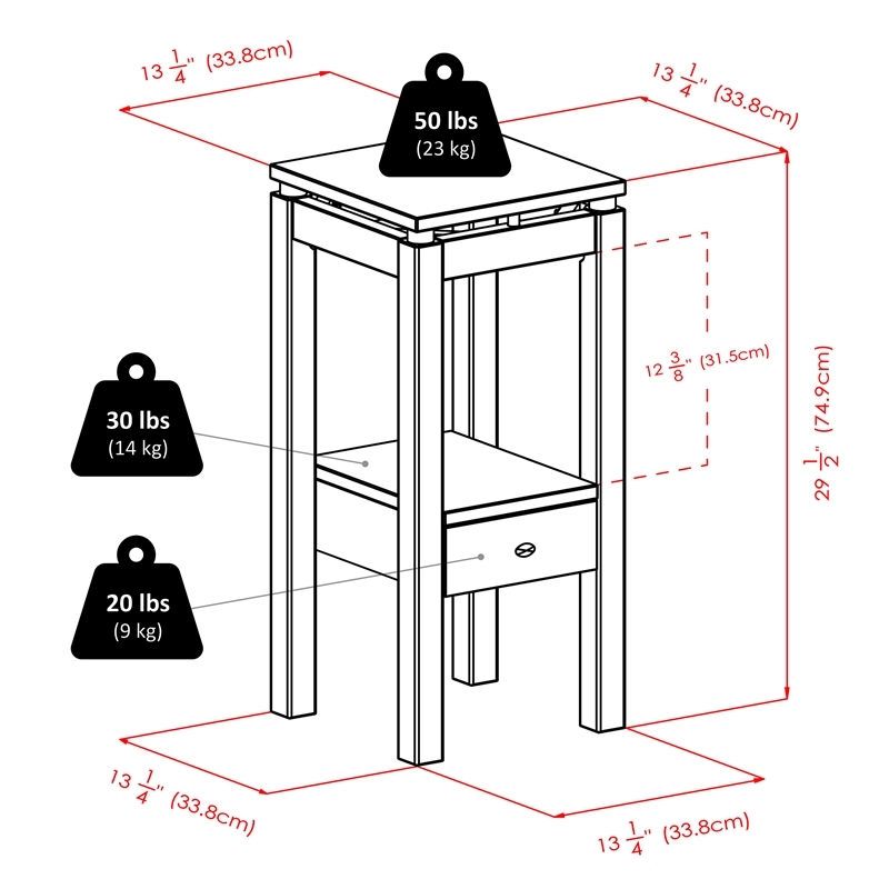 Pemberly Row Transitional Solid Wood End Table in Rich Espresso