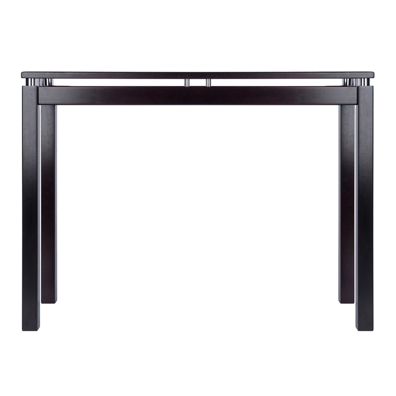 Pemberly Row Transitional Solid Wood Console Table in Rich Espresso