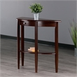 Pemberly Row Half Moon Transitional Solid Wood Console Table in Warm Walnut