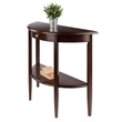 Pemberly Row Half Moon Transitional Solid Wood Console Table in Warm Walnut