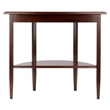Pemberly Row Half Moon Transitional Solid Wood Console Table in Warm Walnut