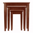 Pemberly Row 3-Piece Transitional Solid Wood Nesting Tables in Antique Walnut