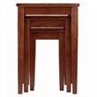 Pemberly Row 3-Piece Transitional Solid Wood Nesting Tables in Antique Walnut