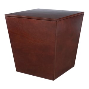 Pemberly Row Transitional Solid Wood Storage End Table in Antique Walnut