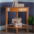 Pemberly Row Transitional Solid Wood Corner Table in Honey Pine