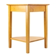 Pemberly Row Transitional Solid Wood Corner Table in Honey Pine