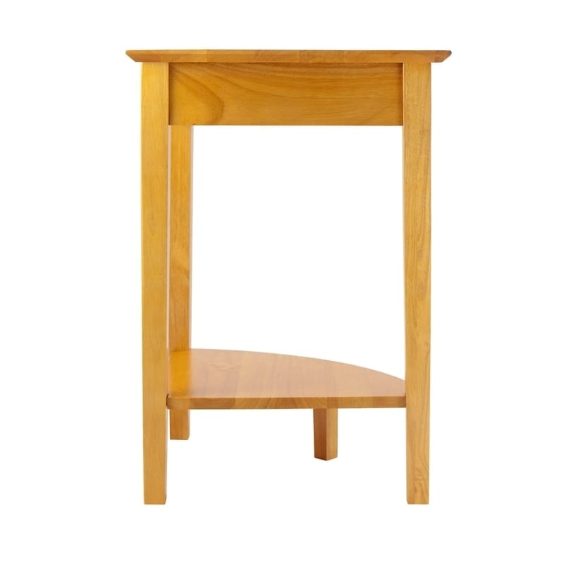 Pemberly Row Transitional Solid Wood Corner Table in Honey Pine