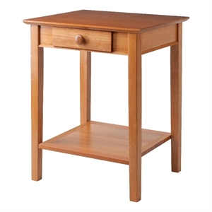pemberly row transitional solid wood printer stand in honey pine