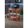 Pemberly Row Transitional Solid Wood Printer Stand in Honey Pine