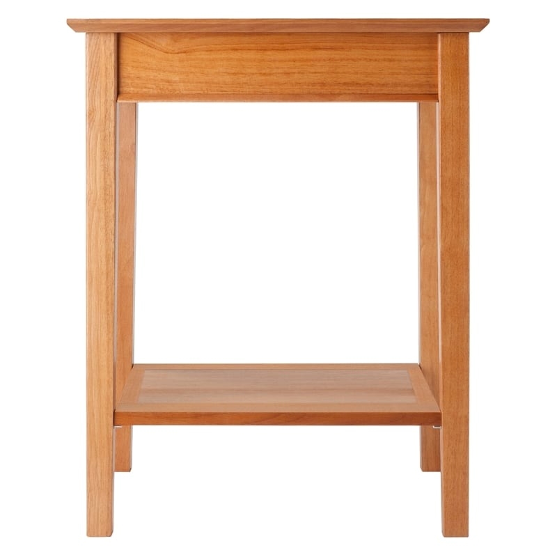 Pemberly Row Transitional Solid Wood Printer Stand in Honey Pine
