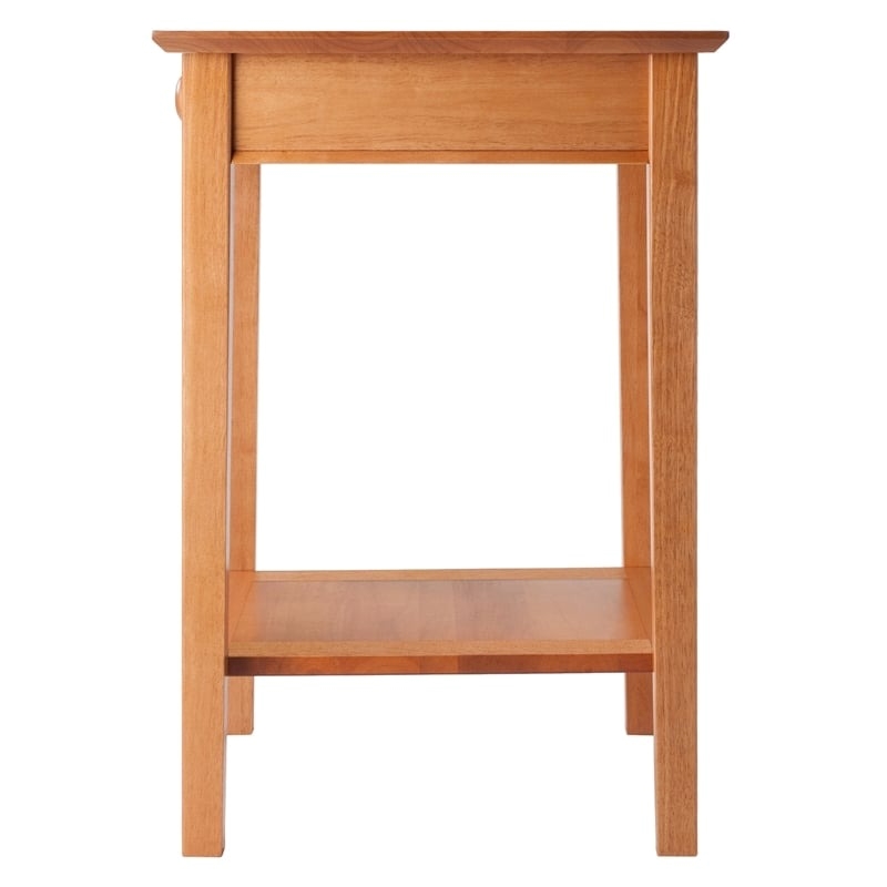 Pemberly Row Transitional Solid Wood Printer Stand in Honey Pine