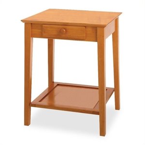 pemberly row solid wood printer stand / end table in honey
