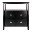 Pemberly Row 2-Door Transitional Solid Wood Buffet Table in Black