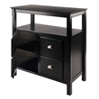 Pemberly Row 2-Door Transitional Solid Wood Buffet Table in Black