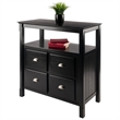 Pemberly Row 2-Door Transitional Solid Wood Buffet Table in Black