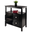 Pemberly Row 2-Door Transitional Solid Wood Buffet Table in Black