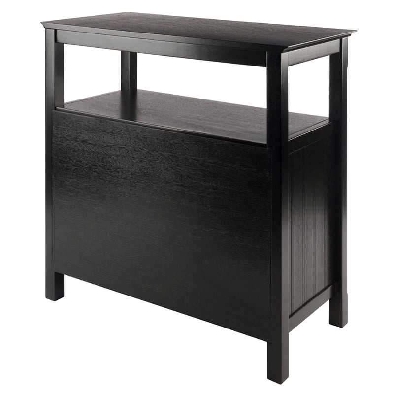 Pemberly Row 2-Door Transitional Solid Wood Buffet Table in Black