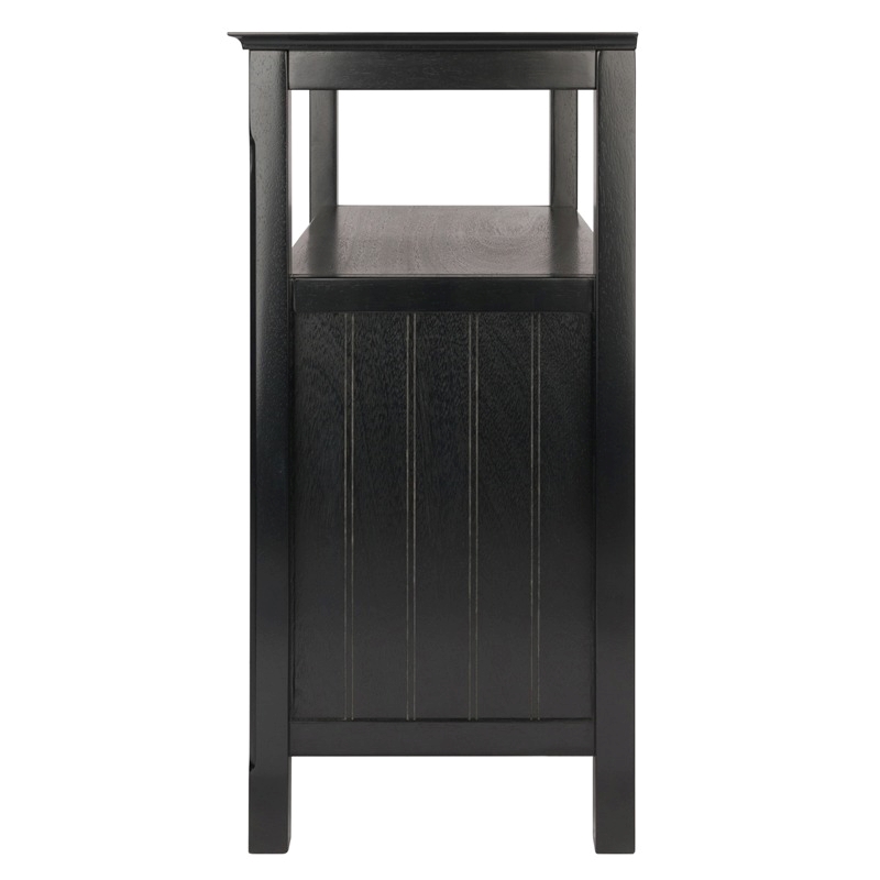 Pemberly Row 2-Door Transitional Solid Wood Buffet Table in Black