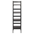 Pemberly Row 4-Tier Modern Solid Wood Folding Bookshelf in Black/Walnut