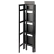 Pemberly Row 4-Tier Modern Solid Wood Folding Bookshelf in Black/Walnut