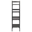 Pemberly Row 4-Tier Modern Solid Wood Folding Bookshelf in Black/Walnut