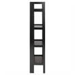 Pemberly Row 4-Tier Modern Solid Wood Folding Bookshelf in Black/Walnut