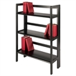 Pemberly Row 3-Tier Stackable and Folding Solid Wood Book Shelf in Black