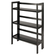Pemberly Row 3-Tier Stackable and Folding Solid Wood Book Shelf in Black
