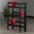 Pemberly Row 3-Tier Stackable and Folding Solid Wood Book Shelf in Black