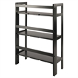 Pemberly Row 3-Tier Stackable and Folding Solid Wood Book Shelf in Black