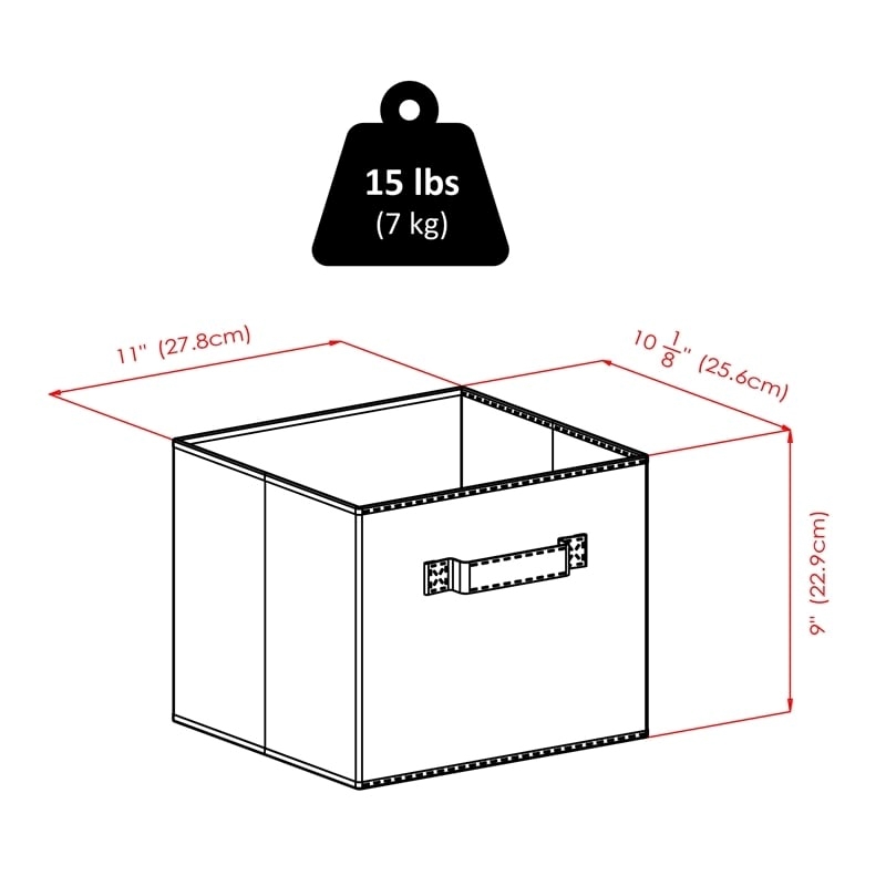 Pemberly Row Foldable Transitional Fabric Basket in Black (Set of 4)