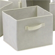 Pemberly Row Foldable Transitional Fabric Basket in Beige (Set of 6)