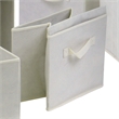 Pemberly Row Foldable Transitional Fabric Basket in Beige (Set of 6)