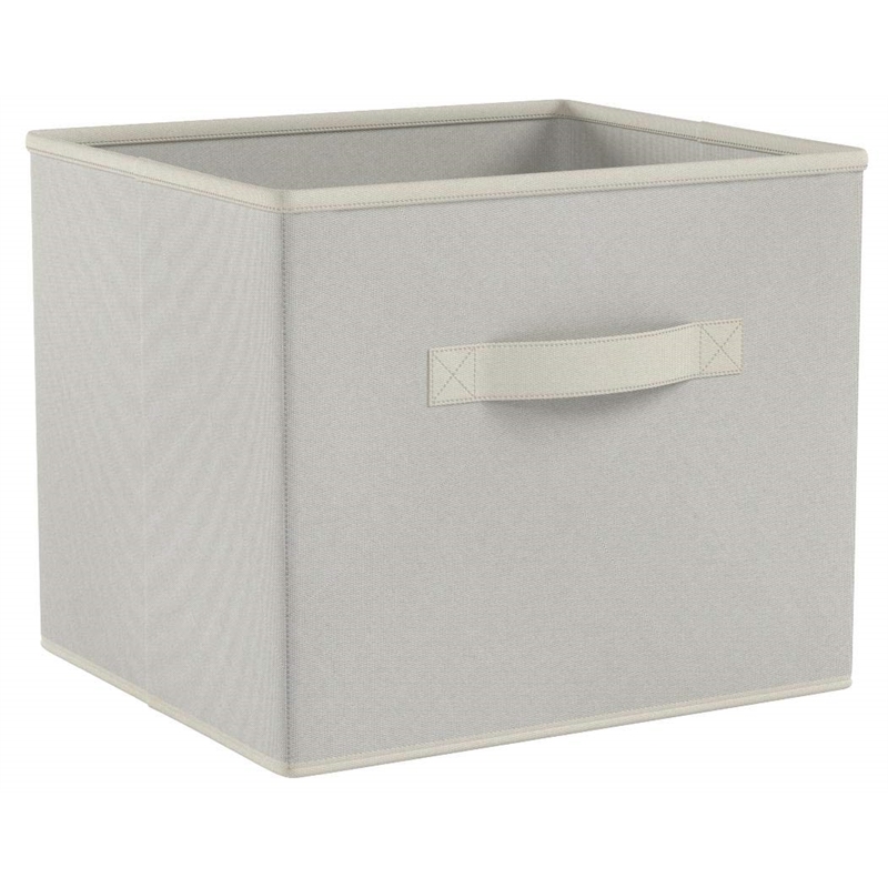 Pemberly Row Foldable Transitional Fabric Basket in Beige (Set of 6)