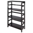 Pemberly Row 7-Piece Solid Wood Storage Set with Baskets in Espresso/Black