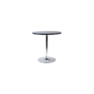 Pemberly Row Round Transitional Metal/Wood Dining Table in Black/Chrome