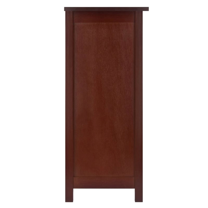 Pemberly Row 2-Tier Solid Wood Long Storage Book Shelf in Antique Walnut