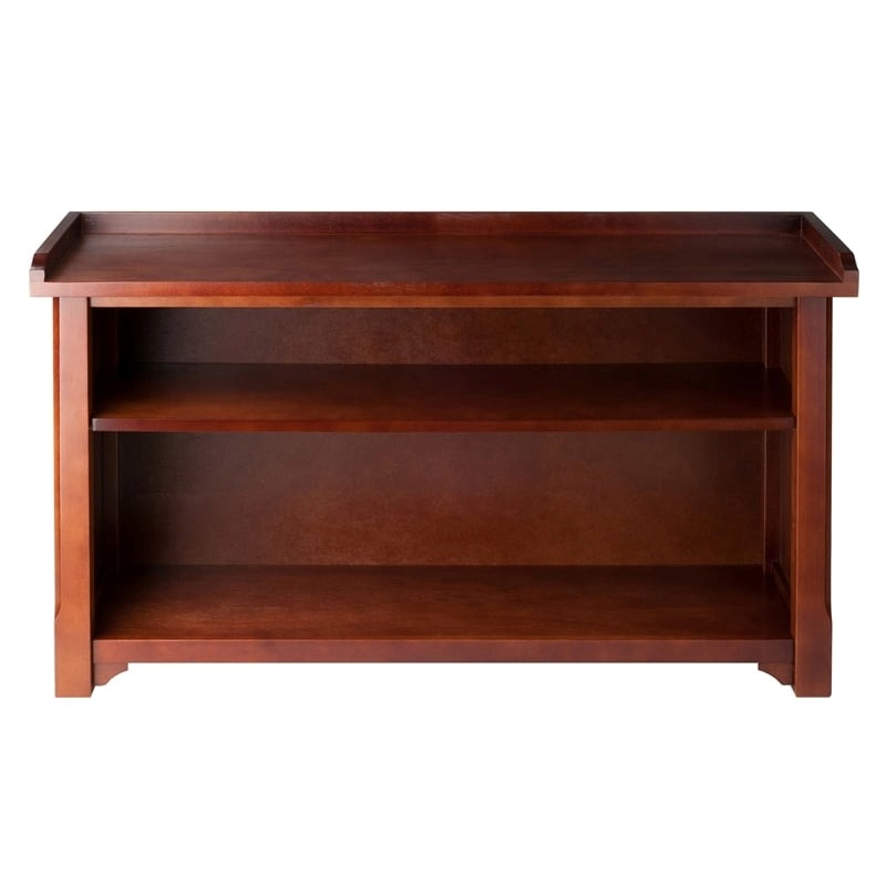 Pemberly Row Transitional Solid Wood Storage Bench in Antique Walnut