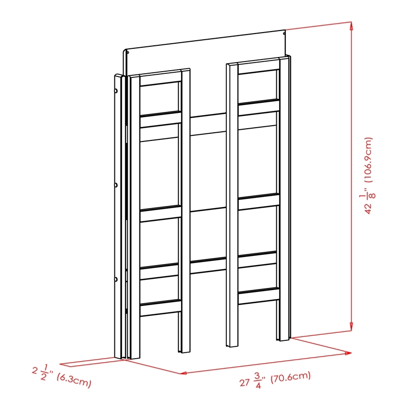 Pemberly Row 3-Tier Folding Transitional Solid Wood Book Shelf in Antique Walnut