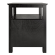 Pemberly Row Transitional Solid Wood Nightstand with 2-Drawer in Black
